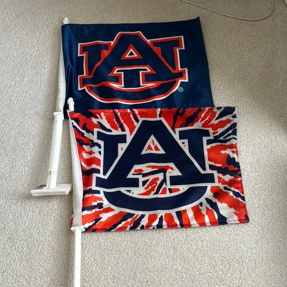 Auburn University Car Flags - Navy and Tie-Dye